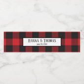 レッドブラックバッファロー素朴プ結婚ライド ペットボトルラベル (シングルラベル)