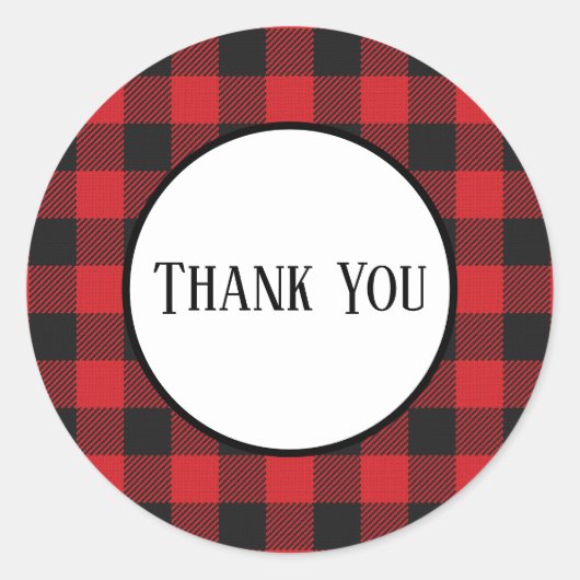 レッドブラックバッファロー素朴プ結婚ライド ラウンドシール (正面)