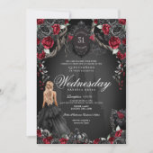 レッドブラックバラキンセアニェラゴシック 招待状 (正面)