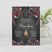 レッドブラックバラゴシック幽霊のよく出る不気味キンセアニェラ 招待状 (スタンド正面)