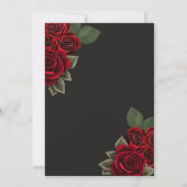 レッドブラックバラティアラ金ゴールドグリッターキンセアニラ 招待状 (裏面)