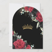 レッドブラックバラフローラキンセアニェラスウィート16アーチ 招待状 (裏面)