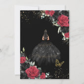 レッドブラックバラフローラドレスシルバーキンセアニラ 招待状 (裏面)