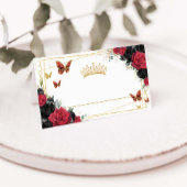 レッドブラックバラフローラ金ゴールド蝶キンセアニラ プレイスカード