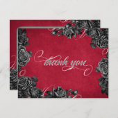 レッドブラックバラ結婚ズ サンキューカード (正面/裏面)