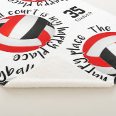 レッドブラックバレーボールコートhappy placeタイポグラフィ シェルパブランケット (3/4)