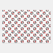 レッドブラックバレーボールチームお祝い誕生日 ラッピングペーパーシート (正面3)