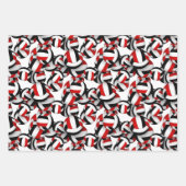 レッドブラックバレーボールチームお祝い誕生日 ラッピングペーパーシート (正面)