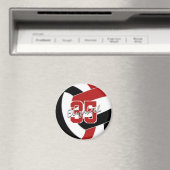 レッドブラックバレーボールチームのスピリット マグネット (インサイチュ (食洗機))