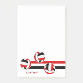 レッドブラックバレーボール名前をカスタムする ポストイット (正面)