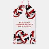 レッドブラックバレーボール子供の誕生日パーティー ギフトタグ (裏面)