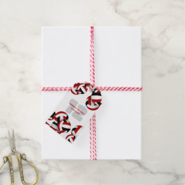 レッドブラックバレーボール子供の誕生日パーティー ギフトタグ