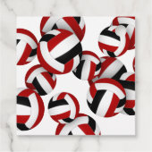 レッドブラックバレーボール子供の誕生日パーティー フェイバータグ (裏面)