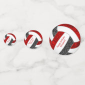 レッドブラックバレーボール誕生日パーティー コンフェッティ (正面)