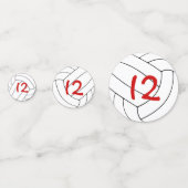 レッドブラックバレーボール誕生日パーティー コンフェッティ (裏面)