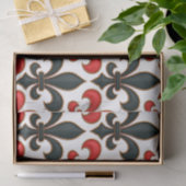 レッドブラックバロックフルーアデリスパターンデザイン 薄葉紙 (ギフト)