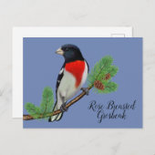 レッドブラックバードズ絵画バラブレードグロズビーク ポストカード (正面/裏面)