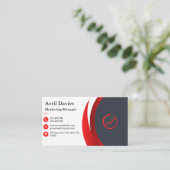 レッドブラックビジネスカード 名刺 (スタンド正面)