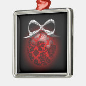 レッドブラックファンシーシルバーホリデーツリーデコレーション メタルオーナメント (左)