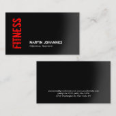 レッドブラックフィットネスパーソナルトレーナー名刺 名刺 (正面/裏面)