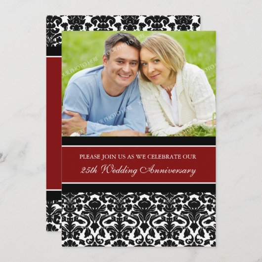 レッドブラックフォト25周年記念パーティの招待状 招待状 (正面/裏面)