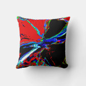 レッドブラックブルーグリーン抽象芸術ジュエルフラワーデザイン クッション (裏面)