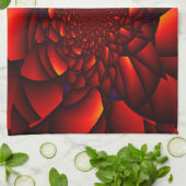 レッドブラックブルーペタル キッチンタオル (折り畳み)