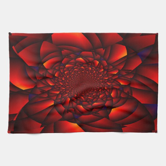 レッドブラックブルーペタル キッチンタオル (横)