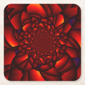 レッドブラックブルーペタル スクエアペーパーコースター (正面)