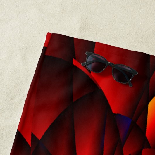 レッドブラックブルーペタル ビーチタオル (インサイチュ)