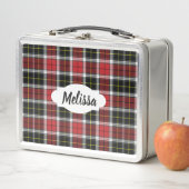 レッドブラックプレイドステンレスランチボックス メタルランチボックス (インサイチュ)