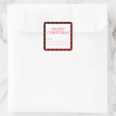 レッドブラックプレイドメリークリスマスプレゼントラベルシール スクエアシール (バッグ)