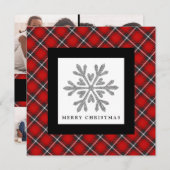 レッドブラックプレイド5フォトクリスマスカード シーズンカード (正面/裏面)