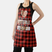 レッドブラックプレイド8フォトコラージギフトパーソナライズされた エプロン (インサイチュ)