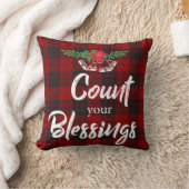 レッドブラックプレイド |恵み数 |クリスマス クッション (ブランケット)