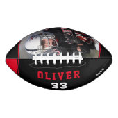 レッドブラックプレイヤーの名前番号写真 アメリカンフットボール (正面)