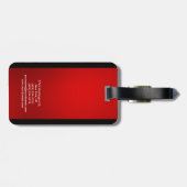 レッドブラックプレーンモダンプロフェッショナル ラゲッジタグ (裏面横)