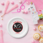 レッドブラックベースボールガールボーイバースデーパーティー ペーパープレート (パーティー)