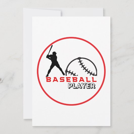 レッドブラックベースボールガールボーイバースデーパーティー 招待状 (裏面)