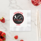 レッドブラックベースボールガールボーイバースデーパーティー 縁ありカクテルナプキン (インサイチュ)