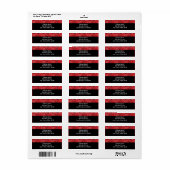 レッドブラックペイズリーバンダナプリントパーソナライズされた ラベル (フルシート)