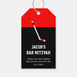 レッドブラックホッケーバー（ユダヤ教の）バル・ミツバー ギフトタグ