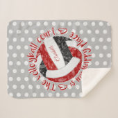 レッドブラックボーホバレーボールコートhappy place mantra シェルパブランケット (正面(横))