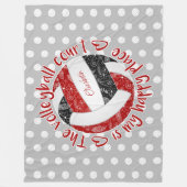 レッドブラックボーホーバレーボールコートは私の幸せな場所 フリースブランケット (正面)