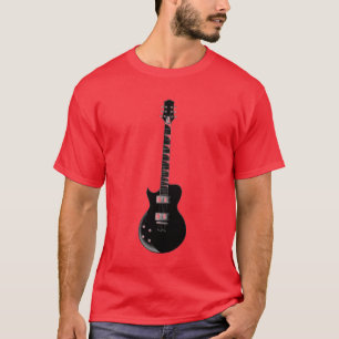レッドブラックポップ・アートのアートエレキギター Tシャツ