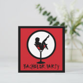 レッドブラックマティーニの女の子独身パーティーの招待状 招待状 (スタンド正面)