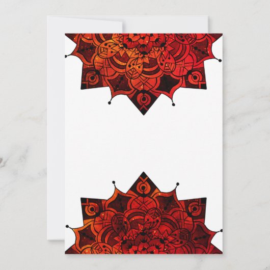 レッドブラックマンダラメーンディ結婚セレモニー 招待状 (裏面)