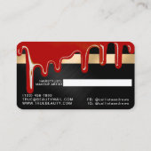 レッドブラックメタリック厚いドリップクレジット 名刺 (裏面)