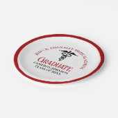 レッドブラックメディカルスクールカスタム卒業パーティー ペーパープレート (アングル)