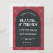 レッドブラックモダンフランネル&フレンズのクリスマス 招待状 (正面)